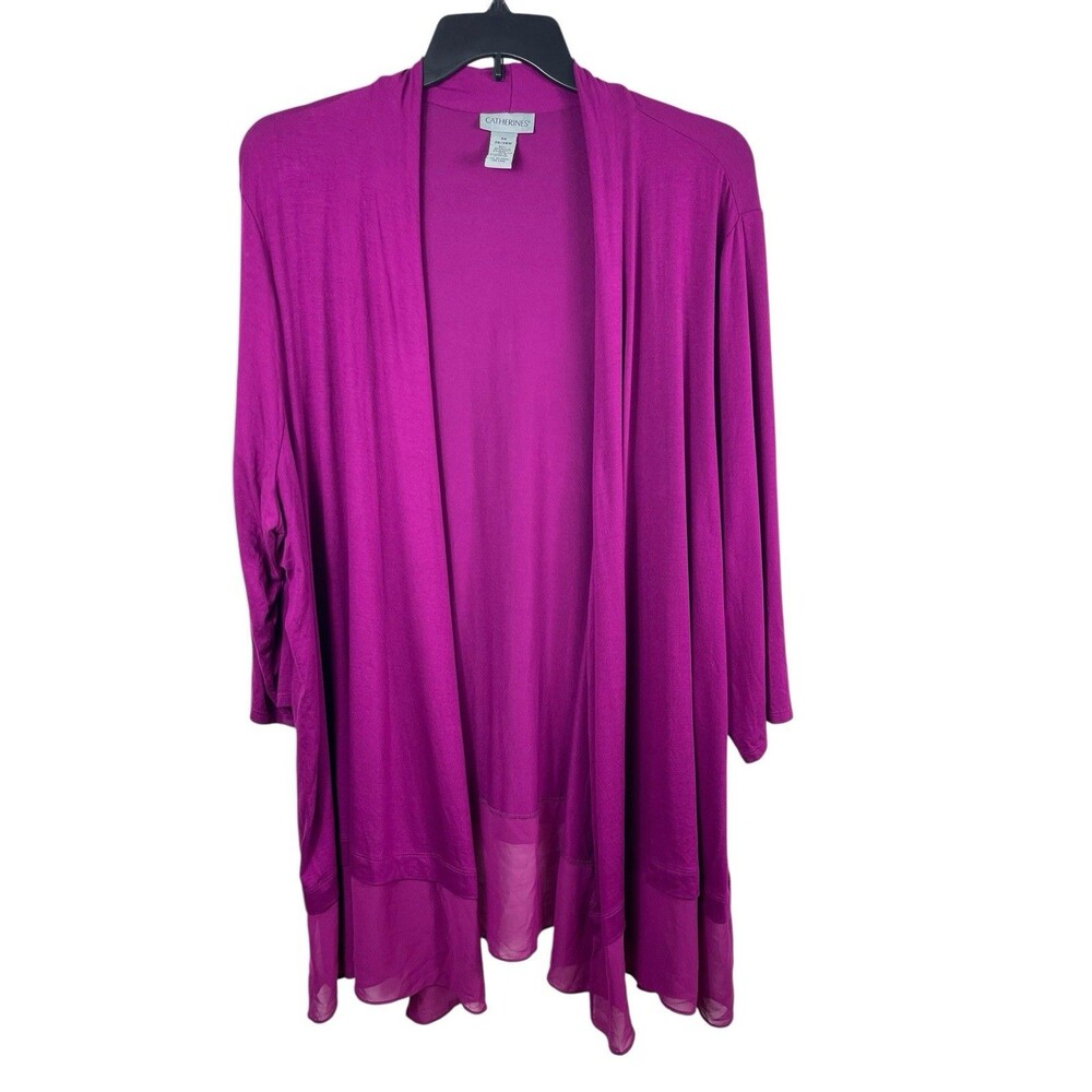 Cuddl Duds Women's Open Front Fuchsia Cardigan